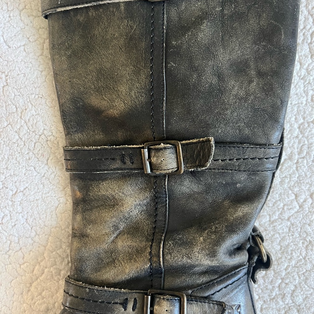 Frye Women's Black Distressed Leather Boots - Picture 6 of 13